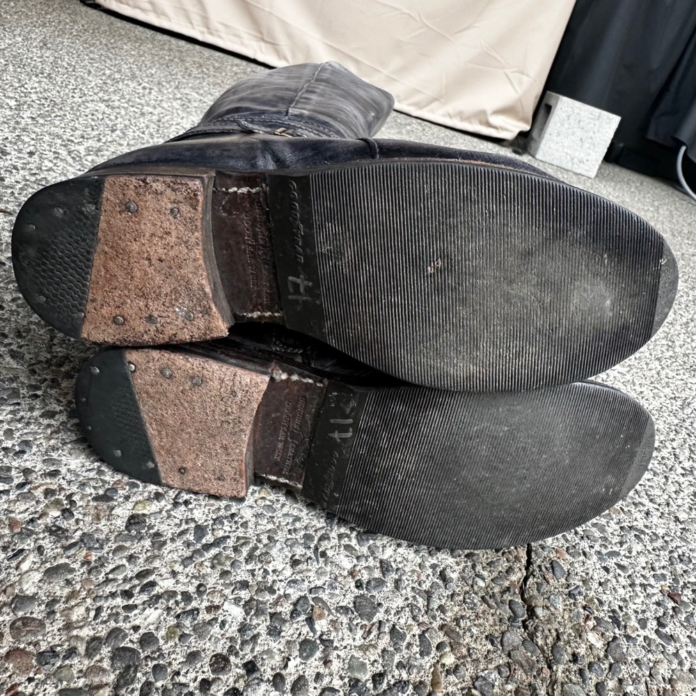 Bed Stu Boots Shoe Cobbler Series Leather Moto Distressed Black Grey Womens 6 - Picture 6 of 12